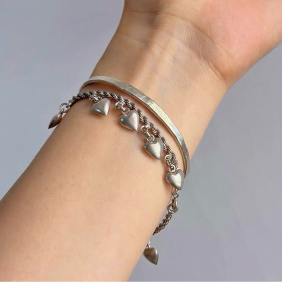 925 Silver Heart Charm Bracelet - Picture 3 of 4